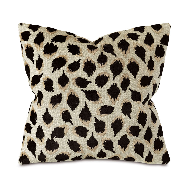 22" Square Velvet Ocelot Decorative Pillow with Polyester Fill