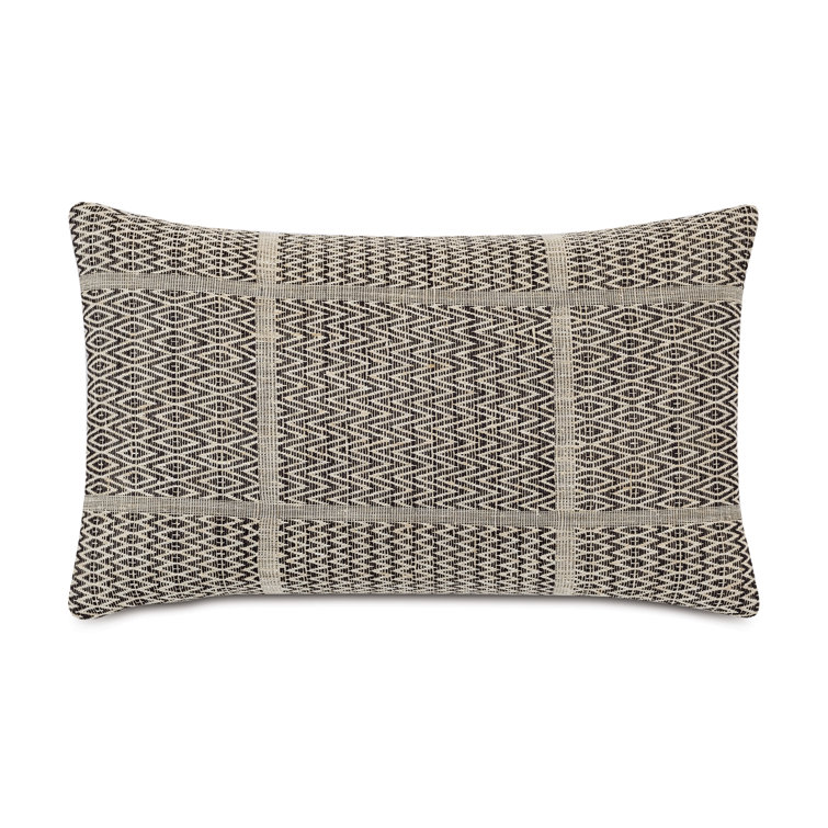 Neutral Chevron and Diamond Pattern Rectangular Pillow