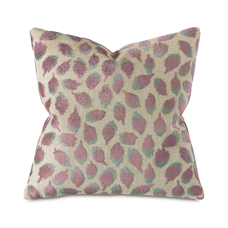 Mauve and Beige Velvet Square Decorative Pillow