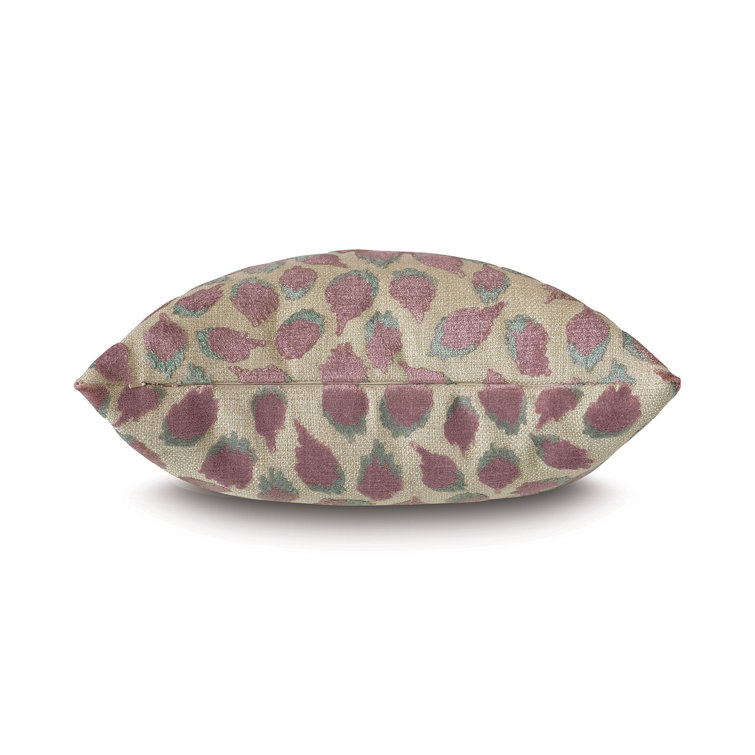 Mauve and Beige Velvet Square Decorative Pillow