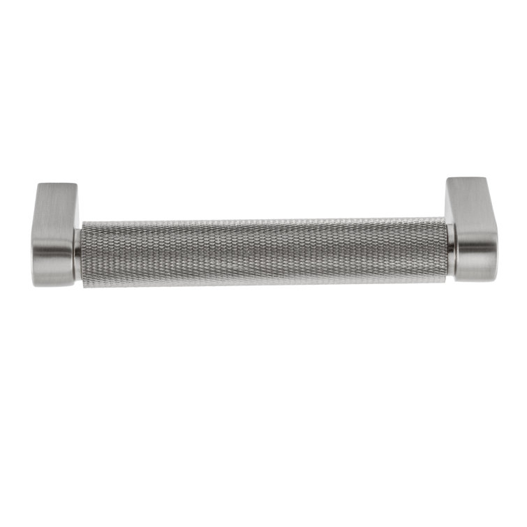 Kent Knurled Satin Nickel 4" Bar Pull with Mounting Hardware