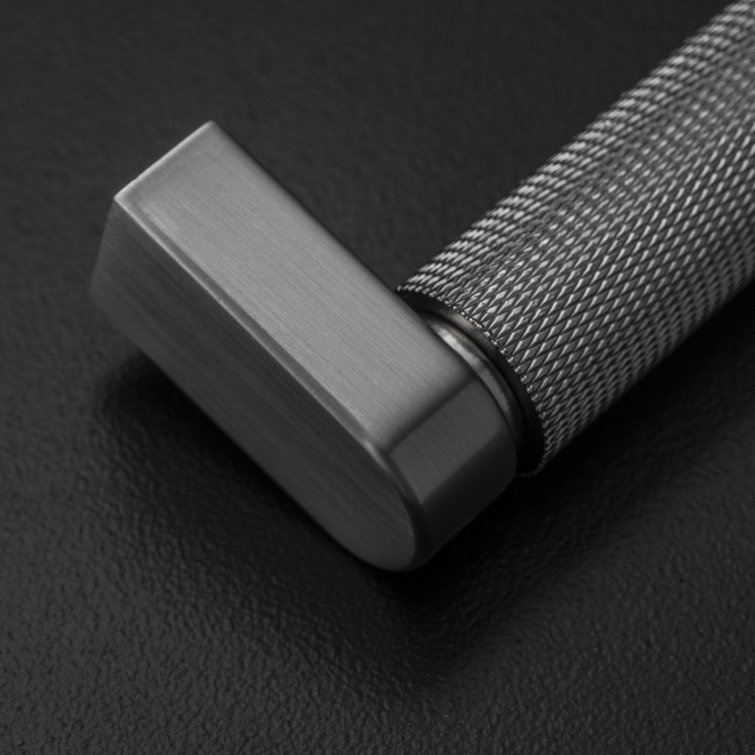 Kent Knurled Satin Nickel 4" Bar Pull with Mounting Hardware