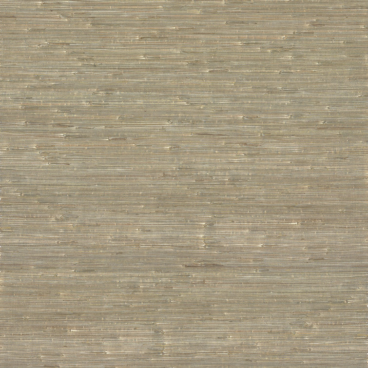 Iriga Grey and Gold Grasscloth Wallpaper Roll
