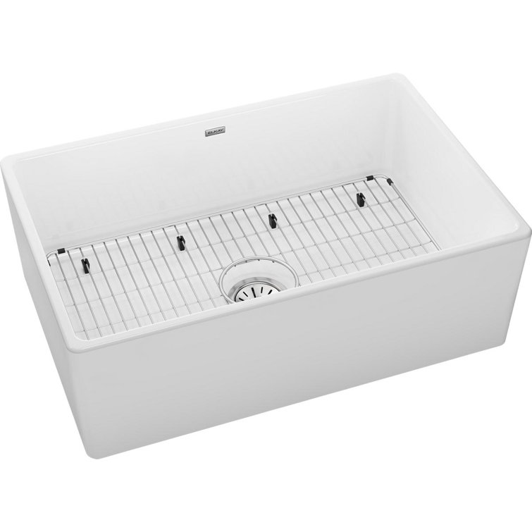 Elkay White Fireclay 30" Farmhouse Kitchen Sink