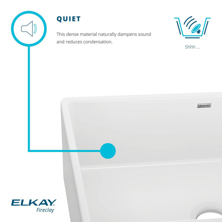 Elkay White Fireclay 30" Farmhouse Kitchen Sink