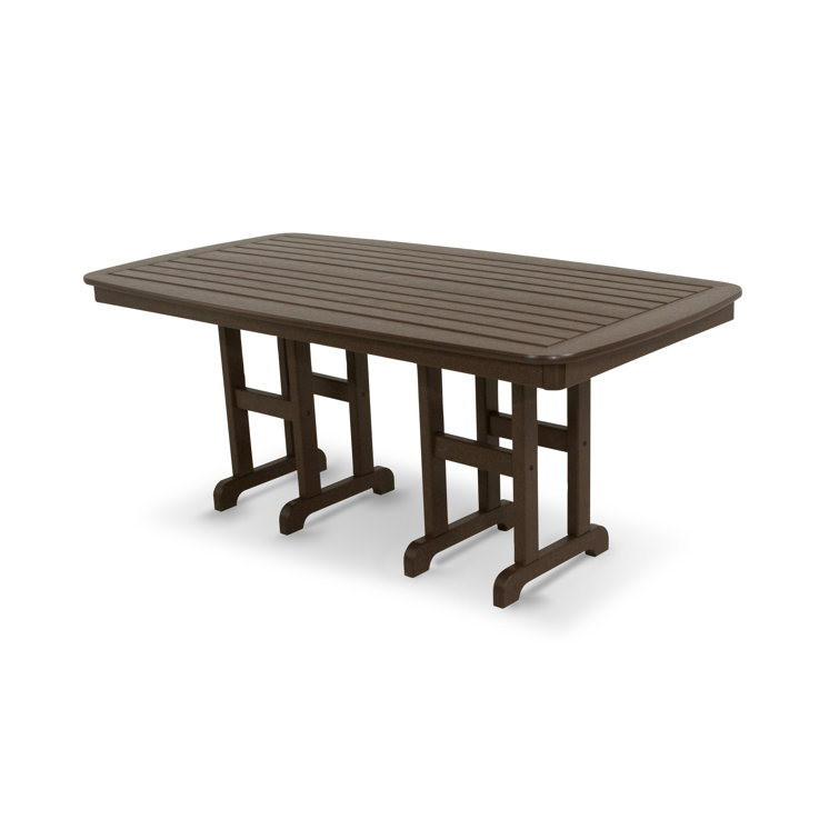 Mahogany Recycled Plastic Outdoor Dining Table with Stainless Steel Hardware