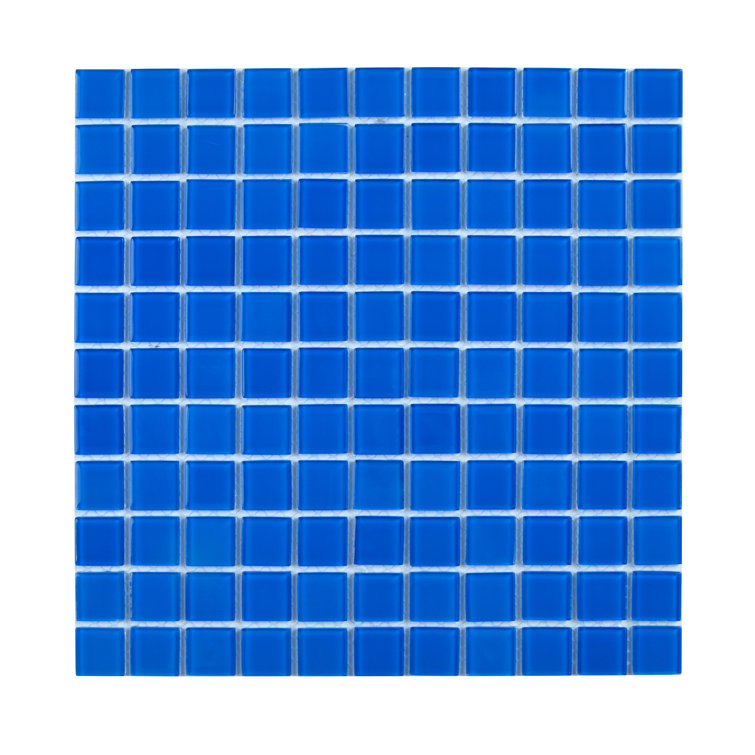 12" x 12" Polished Blue Glass Mosaic Tile
