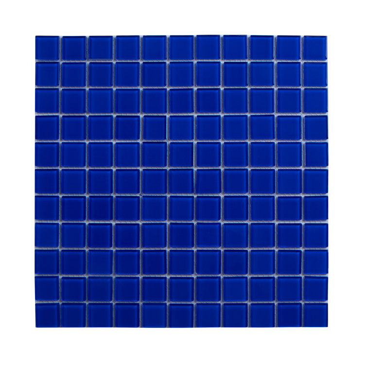 Deep Blue 12" x 12" Polished Glass Mosaic Tile