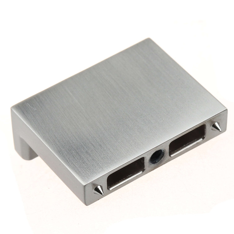 1.5" Satin Nickel Rectangular Modern Drawer Knob