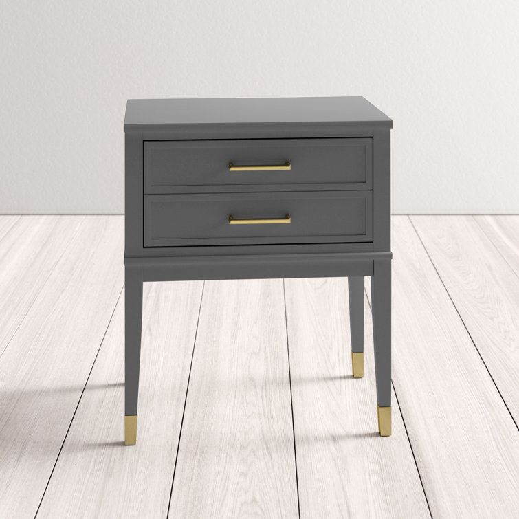 Cosmopolitan Westerleigh Graphite Gray Square End Table with Gold Accents