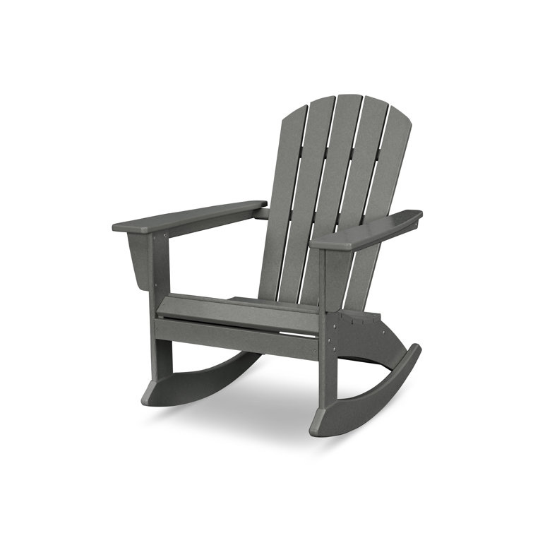 Slate Gray Polypropylene Nautical Adirondack Rocking Chair