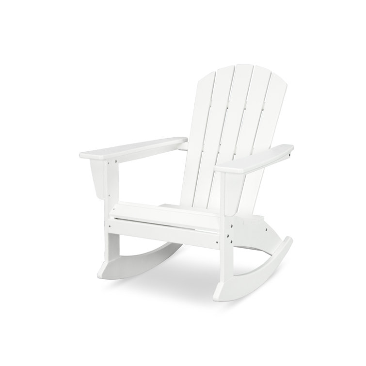 White Polypropylene Nautical Adirondack Rocking Chair