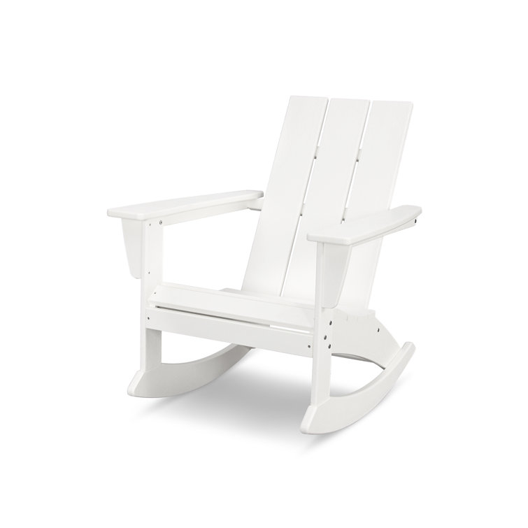 White Modern Adirondack Outdoor Rocking Chair
