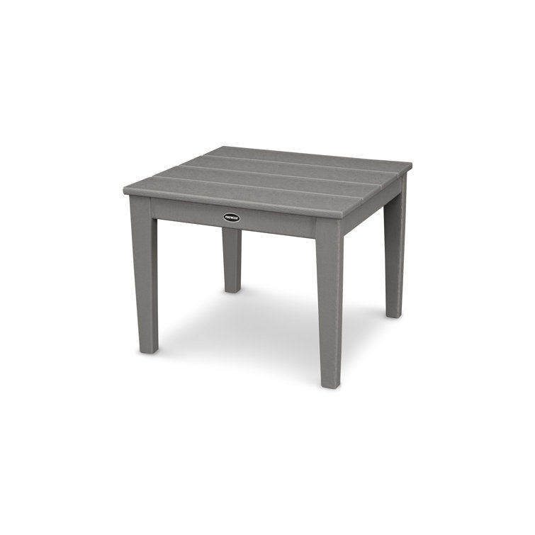 Slate Gray Polypropylene Outdoor End Table, 22"