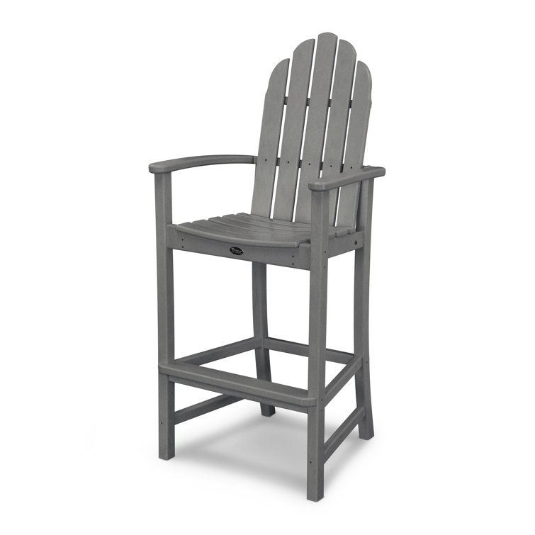 Gray Polypropylene Cape Cod Adirondack Bar Chair with Arms