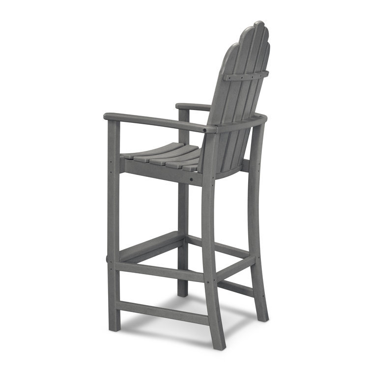 Gray Polypropylene Cape Cod Adirondack Bar Chair with Arms
