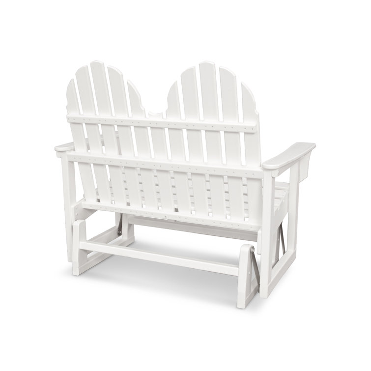 White Recycled Plastic Adirondack Outdoor Glider Bench
