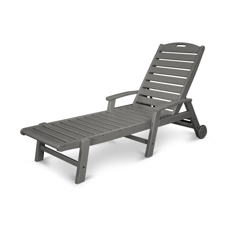 Stepping Stone Gray HDPE Wheeled Chaise Lounger