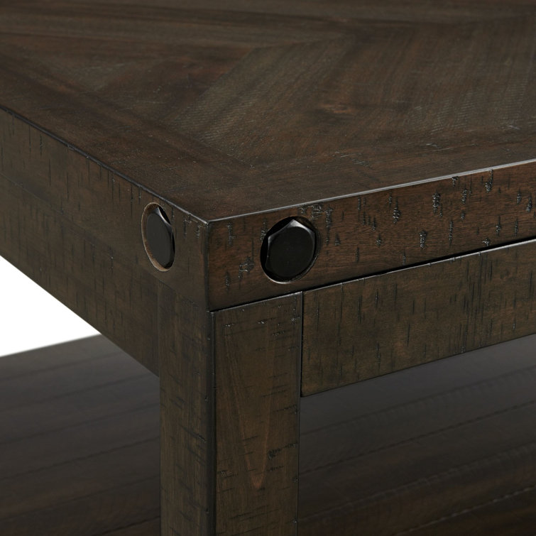 Rio 3PC Distressed Charcoal Acacia Wood Coffee & End Tables Set
