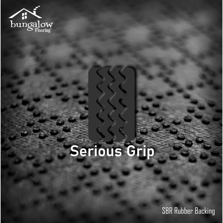 Bluestone Rubber Rectangle Outdoor Doormat with Diamond Pattern