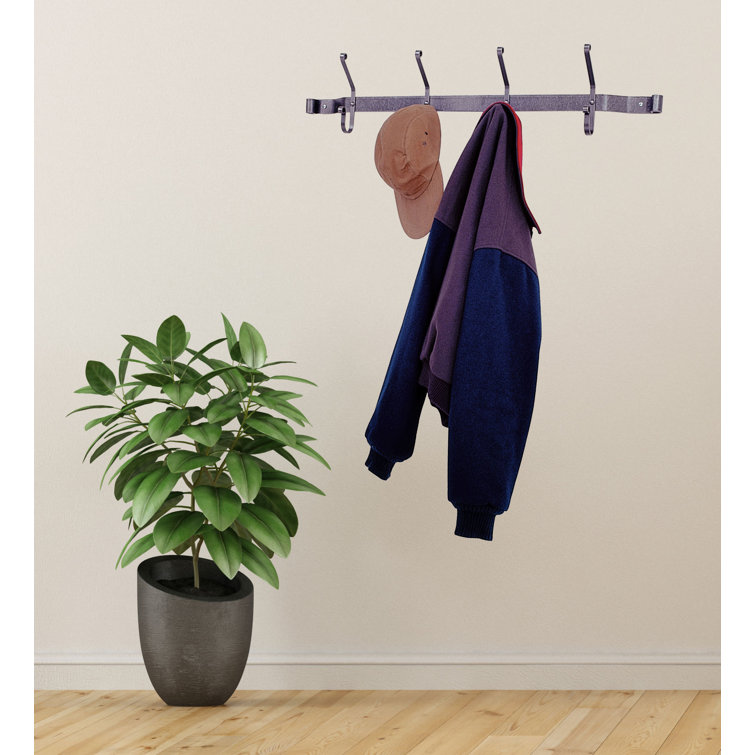 Handcrafted Coat Rack with 4 Double Hooks