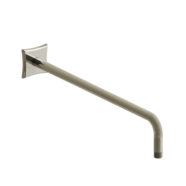 Polished Nickel Wall Mount Shower Arm with Square Escutcheon