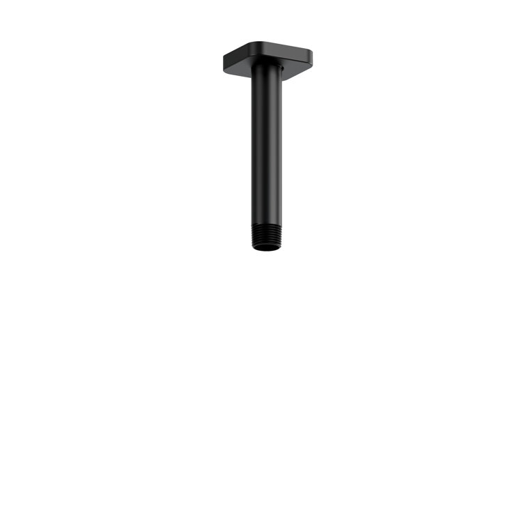 6" Black Ceiling Mount Shower Arm with Polished Nickel Finish