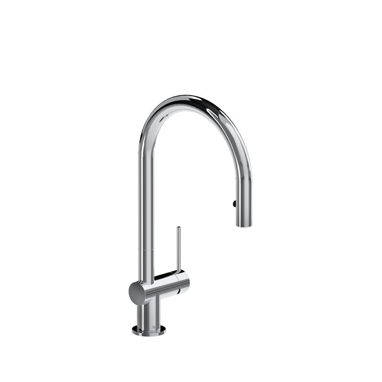 Chrome Modern Pull-Down Kitchen Faucet with Brass Handle