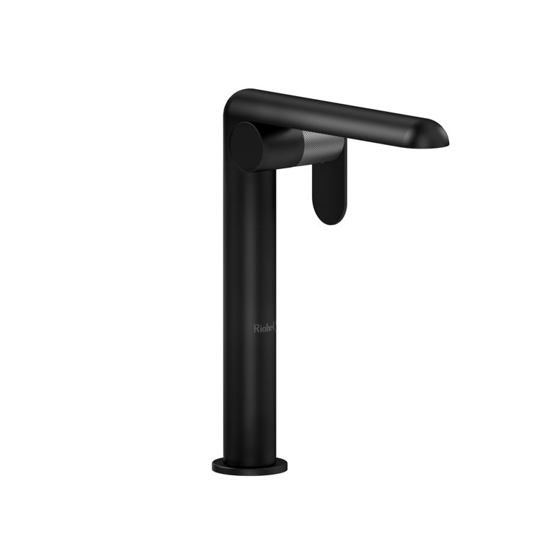 Ciclo Contemporary Vessel Sink Faucet in Black and Brushed Chrome