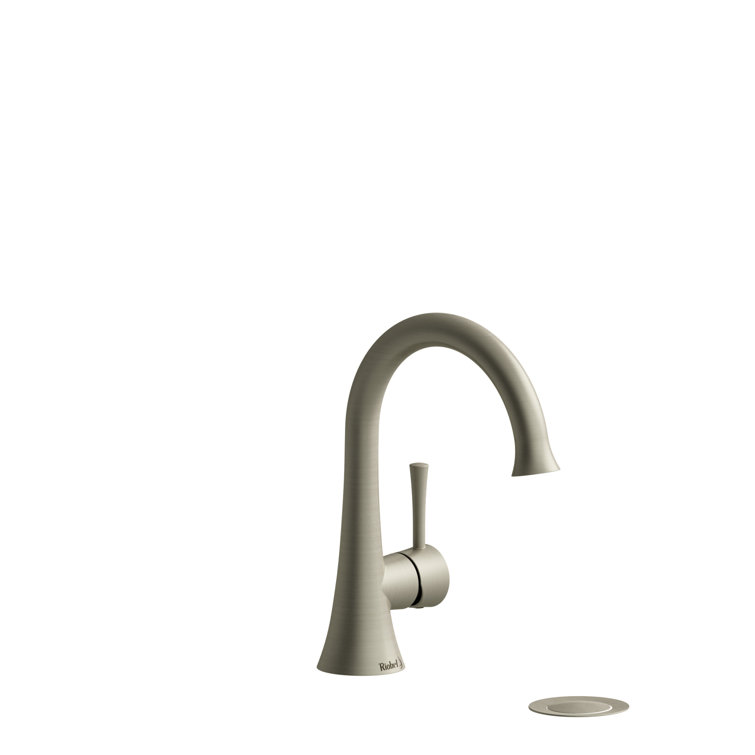 Elegant Brushed Nickel Gooseneck Kitchen Faucet with Drain Assembly