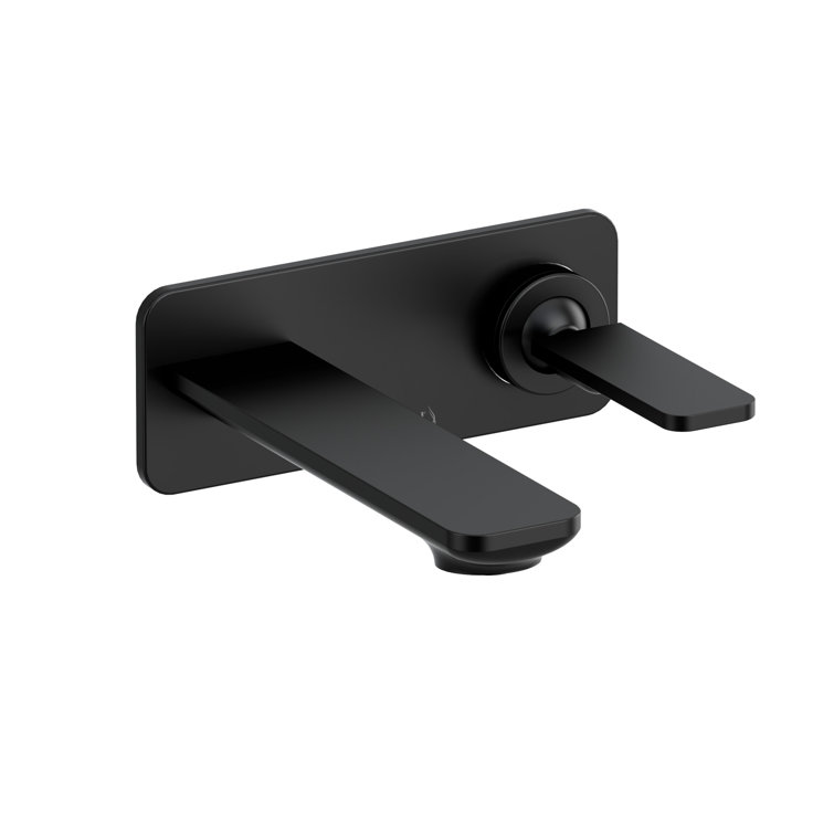 Modern Black Wall-Mounted Brass Bathroom Faucet
