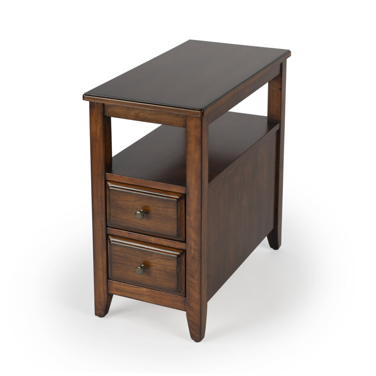 Marcus Antique Cherry Rectangular Wood Side Table with Storage