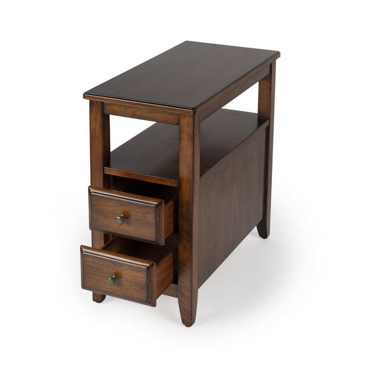 Marcus Antique Cherry Rectangular Wood Side Table with Storage