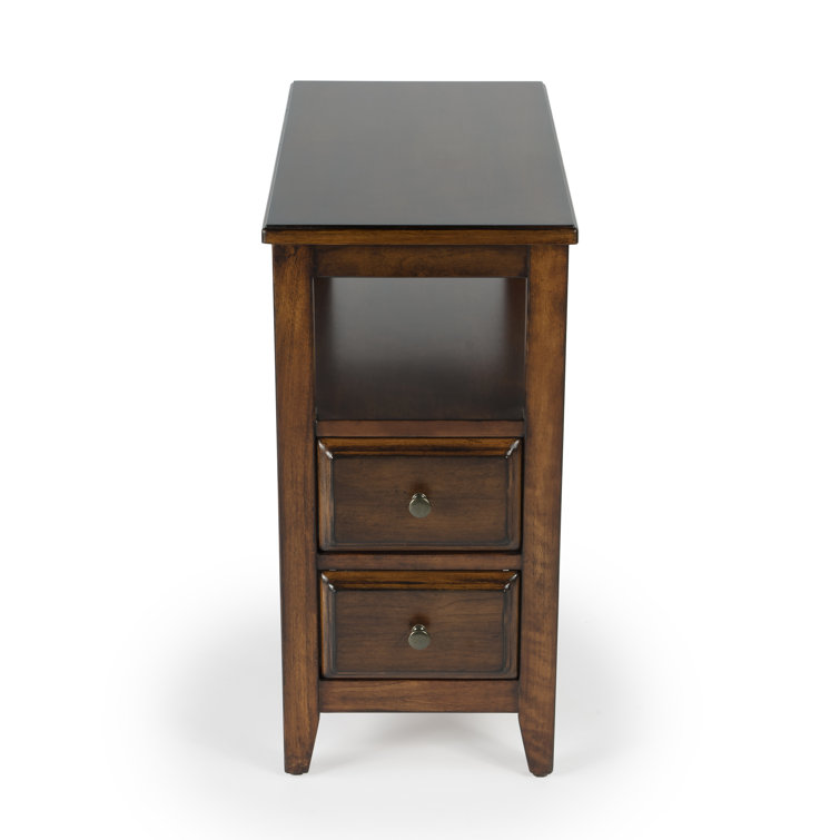 Marcus Antique Cherry Rectangular Wood Side Table with Storage