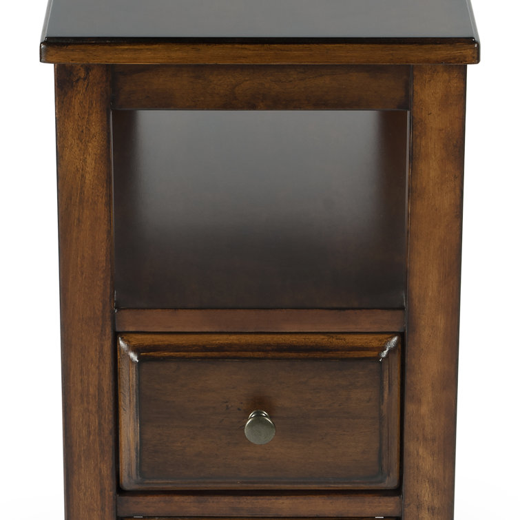 Marcus Antique Cherry Rectangular Wood Side Table with Storage