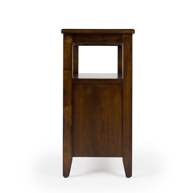 Marcus Antique Cherry Rectangular Wood Side Table with Storage