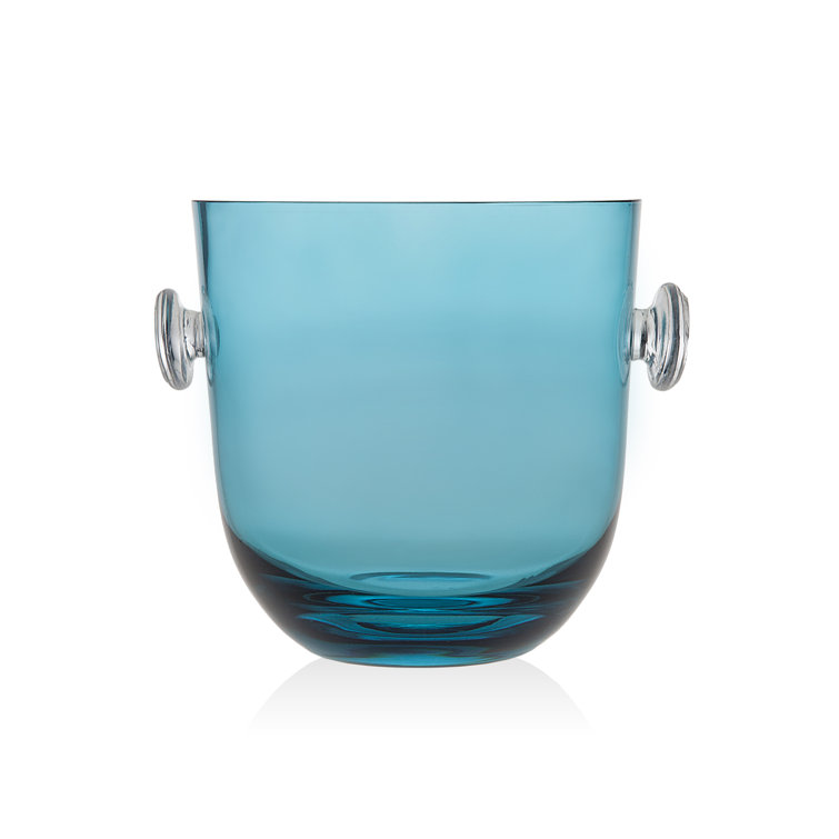 Sea Blue Glass Insulated Ice Bucket