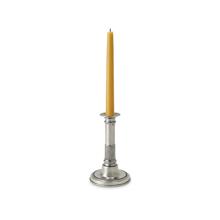 Classic European 7.8" Pewter Candlestick by Match