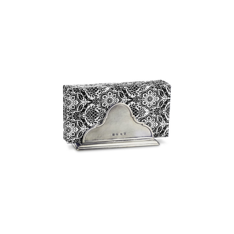 Elegant Pewter Metal Standing Napkin Holder