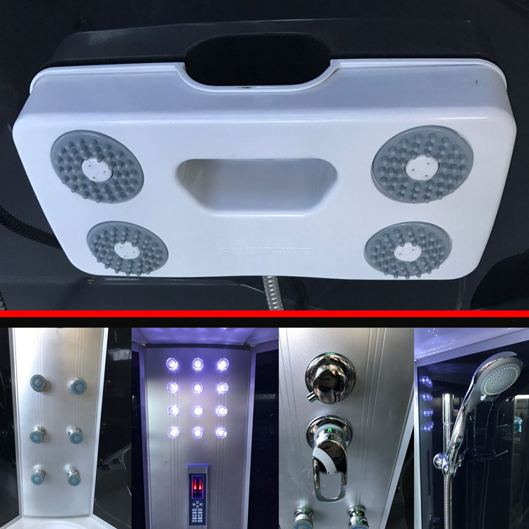 Milan 49'' White Acrylic Corner Whirlpool Bathtub with Digital Control
