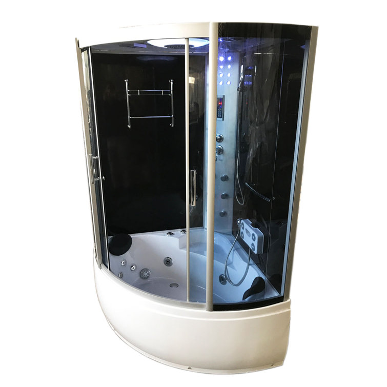 Milan 49'' White Acrylic Corner Whirlpool Bathtub with Digital Control