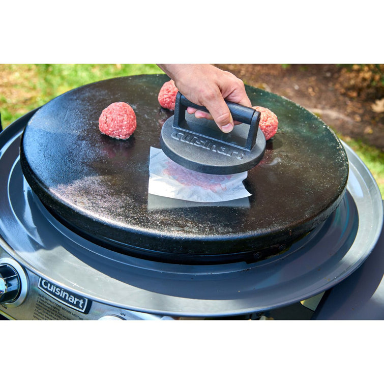 Heavy-Duty Black Cast Iron Non-Stick Burger Press