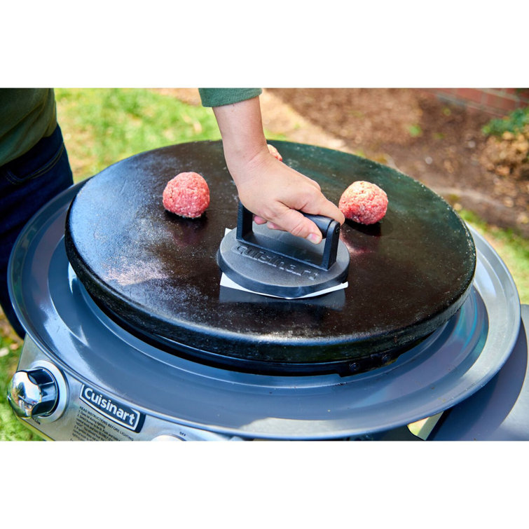 Heavy-Duty Black Cast Iron Non-Stick Burger Press