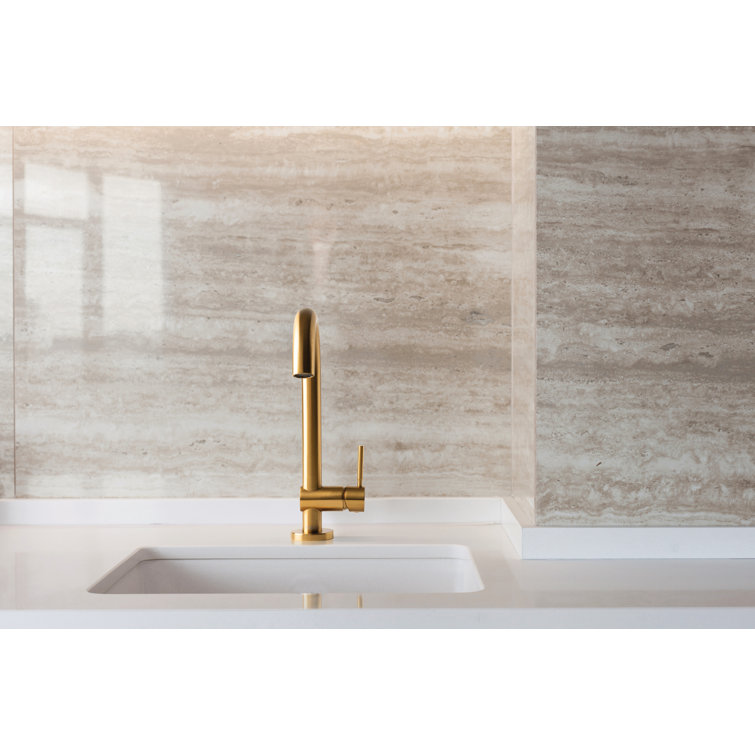 Brushed Gold Single Hole Brass Bathroom Faucet