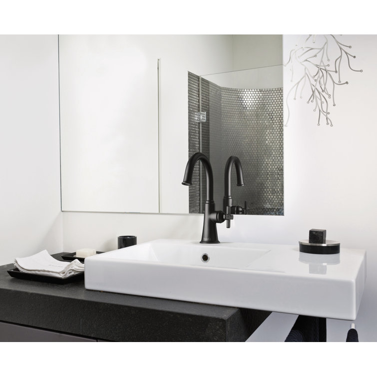 Elegant Brushed Nickel Single Handle Hi Arc Bathroom Faucet