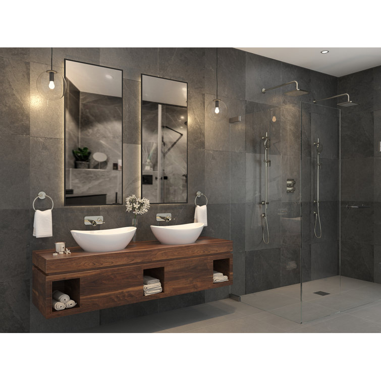 Polished Nickel Wall Mounted Bathroom Faucet with Lever Handle