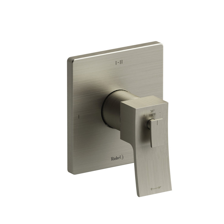 Brushed Nickel Wall-Mounted Shower Trim with Lever Handle