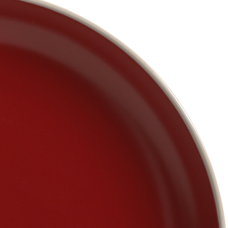 Red Matte Ceramic 12-Piece Dinnerware Set for Four