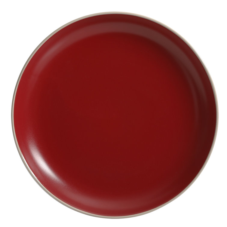 Red Matte Ceramic 12-Piece Dinnerware Set for Four