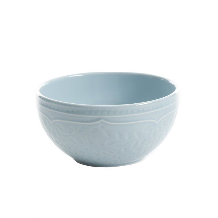 Aqua Floral Porcelain 16-Piece Dinnerware Set for 4